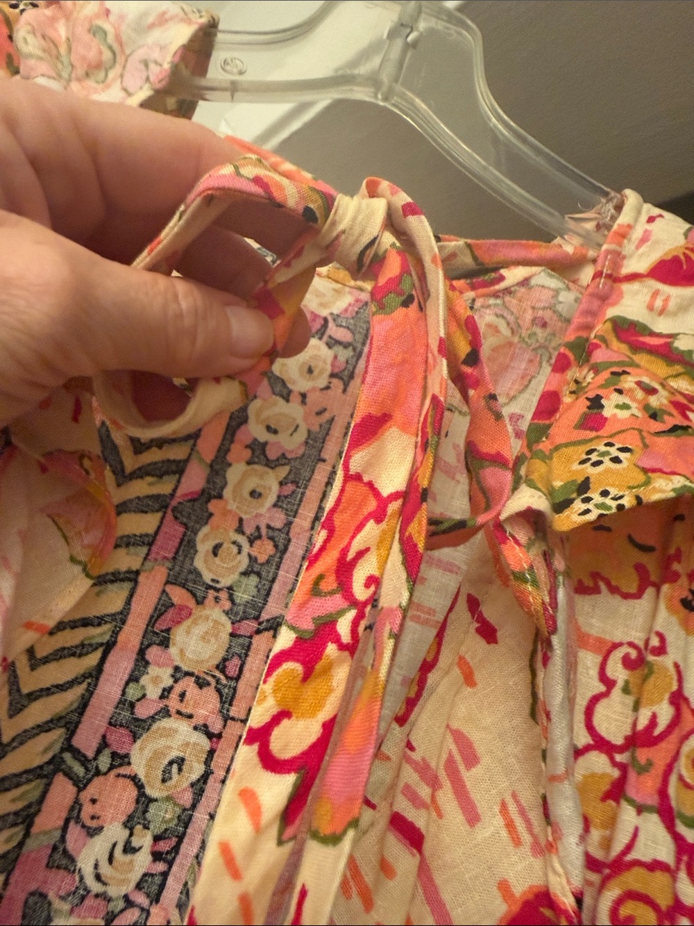 Free People Floral Mesh Tunic in Peach, Pink & Black - Picture 5 of 9